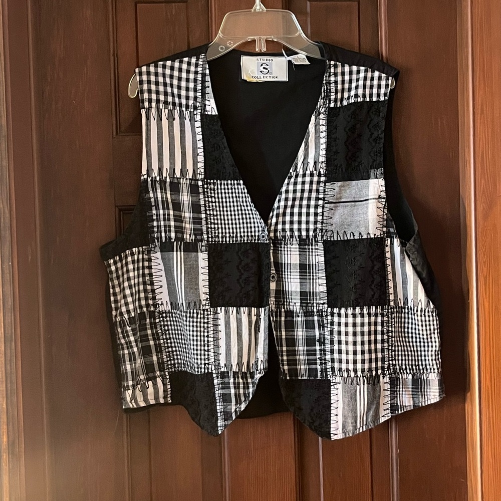 Black and White Patchwork Vest